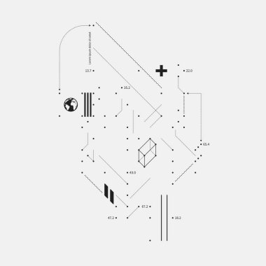 Karmaşık tasarım öğesi aksaklık tarzı beyaz arka plan üzerinde. Baskı, poster ve kapakları için yararlı.