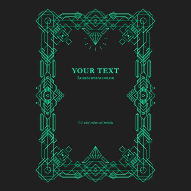 Koyu arka plan üzerinde geometrik sınır şablonu.