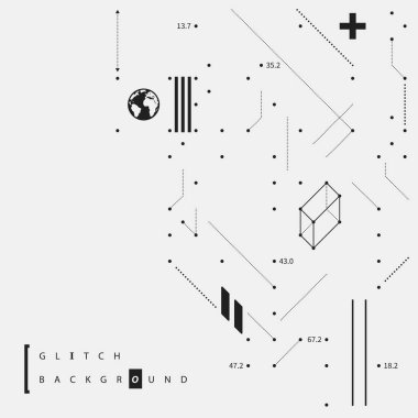 Aksaklık metin arka plan basit tasarım öğeleri ile. Posterler ve kapaklar için yararlı