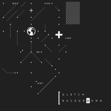 Aksaklık metin arka plan basit tasarım öğeleri ile. Posterler ve kapaklar için yararlı