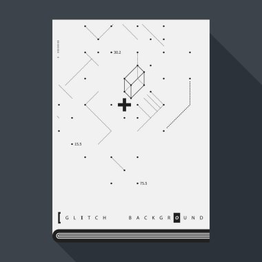 Aksaklık kitap kapak/poster tasarım şablonu ile basit geometrik tasarım öğeleri.