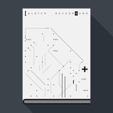 Aksaklık kitap kapak/poster tasarım şablonu ile basit geometrik tasarım öğeleri.