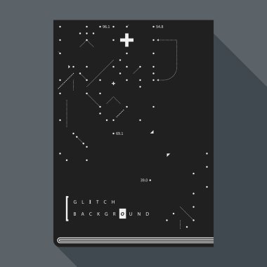 Aksaklık kitap kapak/poster tasarım şablonu ile basit geometrik tasarım öğeleri.