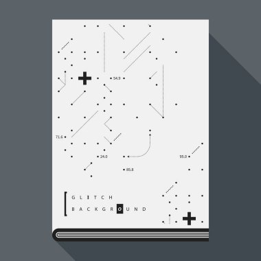 Aksaklık kitap kapak/poster tasarım şablonu ile basit geometrik tasarım öğeleri.