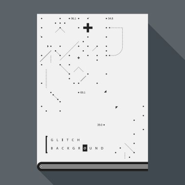 Aksaklık kitap kapak/poster tasarım şablonu ile basit geometrik tasarım öğeleri.