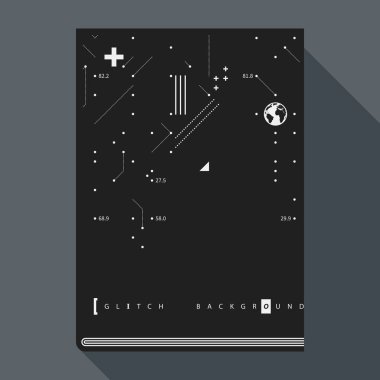 Aksaklık kitap kapak/poster tasarım şablonu ile basit geometrik tasarım öğeleri.