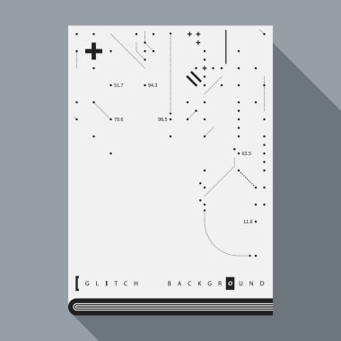 Aksaklık kitap kapak/poster tasarım şablonu ile basit geometrik tasarım öğeleri.