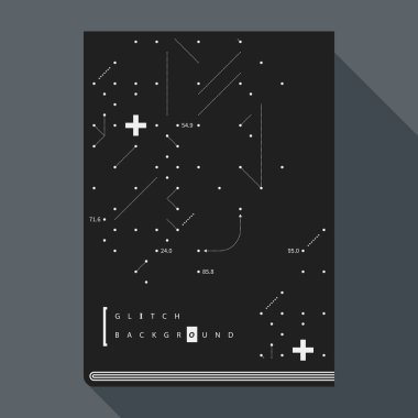 Aksaklık kitap kapak/poster tasarım şablonu ile basit geometrik tasarım öğeleri.