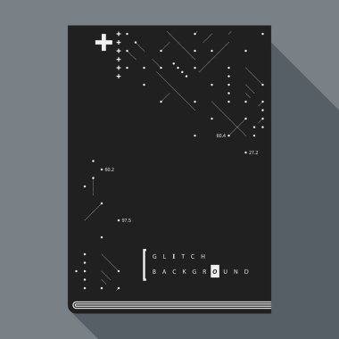 Aksaklık kitap kapak/poster tasarım şablonu ile basit geometrik tasarım öğeleri.