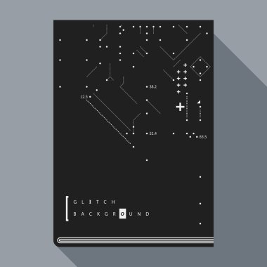 Aksaklık kitap kapak/poster tasarım şablonu ile basit geometrik tasarım öğeleri.