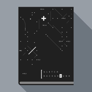 Aksaklık kitap kapak/poster tasarım şablonu ile basit geometrik tasarım öğeleri.