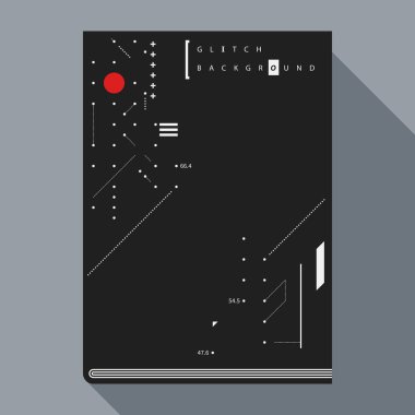 Aksaklık kitap kapak/poster tasarım şablonu ile basit geometrik tasarım öğeleri.