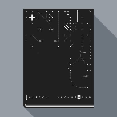 Aksaklık kitap kapak/poster tasarım şablonu ile basit geometrik tasarım öğeleri.