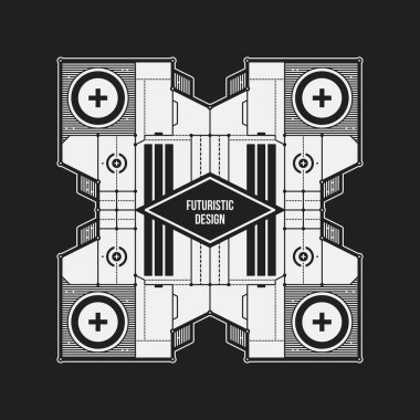 Soyut fütüristik tasarım öğe şablonu. Bilim posterler ve yüksek teknoloji medya için yararlı.