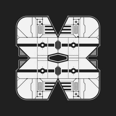 Soyut fütüristik tasarım öğe şablonu. Bilim posterler ve yüksek teknoloji medya için yararlı.