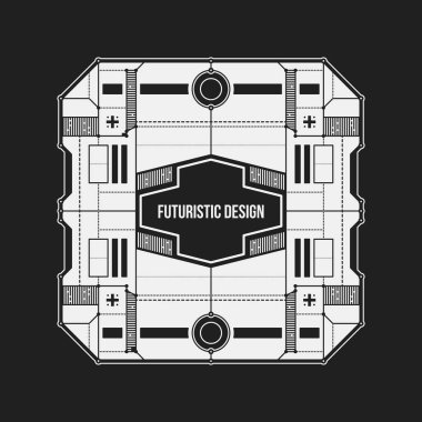 Soyut fütüristik tasarım öğe şablonu. Bilim posterler ve yüksek teknoloji medya için yararlı.