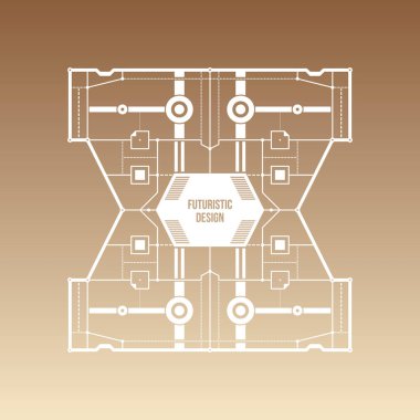 Degrade arka plan üzerinde levitating fütüristik alan tasarım. Kapakları, baskılar ve reklam için yararlı.