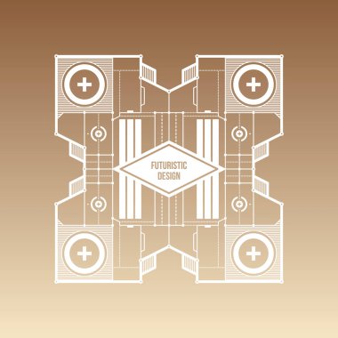 Degrade arka plan üzerinde levitating fütüristik alan tasarım. Kapakları, baskılar ve reklam için yararlı.