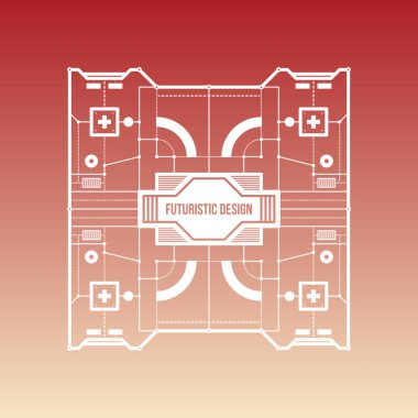 Degrade arka plan üzerinde levitating fütüristik alan tasarım. Kapakları, baskılar ve reklam için yararlı.