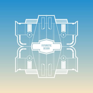 Degrade arka plan üzerinde levitating fütüristik alan tasarım. Kapakları, baskılar ve reklam için yararlı.