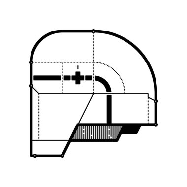 Soyut geometrik kompozisyon fütüristik techno unsurları ile. Modern sanat ve grafiti tarzı. Beyaz bir arka planda, baskı, poster ve cd örtmek için uygun tasarım öğesi izole.