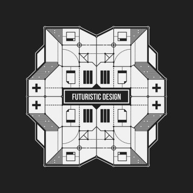 Soyut fütüristik tasarım öğe şablonu. Bilim posterler ve yüksek teknoloji medya için yararlı.