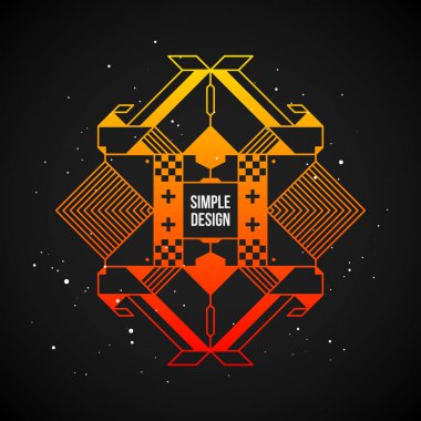 80'li yıllarda fütüristik tasarım öğesi Stil Koyu arka plan üzerinde renkli gradyan ile. Poster olarak yararlı veya yazdırma.