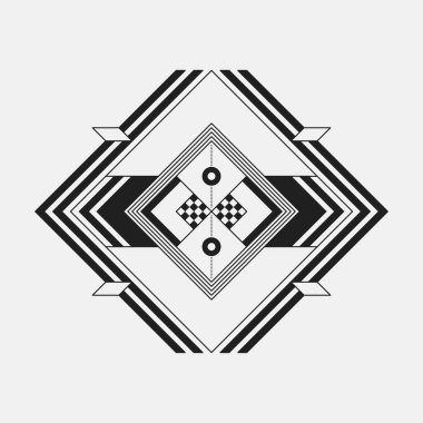 Beyaz arka plan üzerinde fütüristik tasarım öğesi. Siyah ve beyaz renkler. Poster olarak yararlı veya yazdırma.