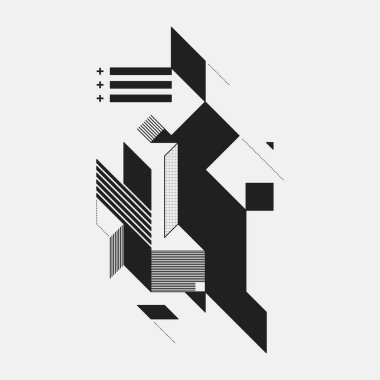 Beyaz arka plan üzerinde soyut tasarım öğesi. Geometrik modern sanat graffiti stil.