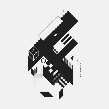 Beyaz arka plan üzerinde soyut tasarım öğesi. Geometrik modern sanat graffiti stil.