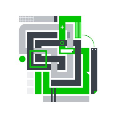 Soyut kompozisyon hatları geçiş ile. Modern sanat ve grafiti tarzı. Beyaz bir arka planda, posterler baskılar için uygun tasarım öğesi izole ve Cd kapakları.