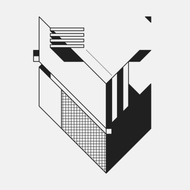 Beyaz arka plan üzerinde soyut geometrik öğesi. Cd kapağı, baskı ya da poster olarak yararlı.