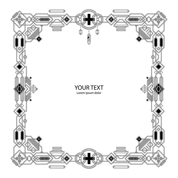 Geometric border template on white background. Stock Vector Image by