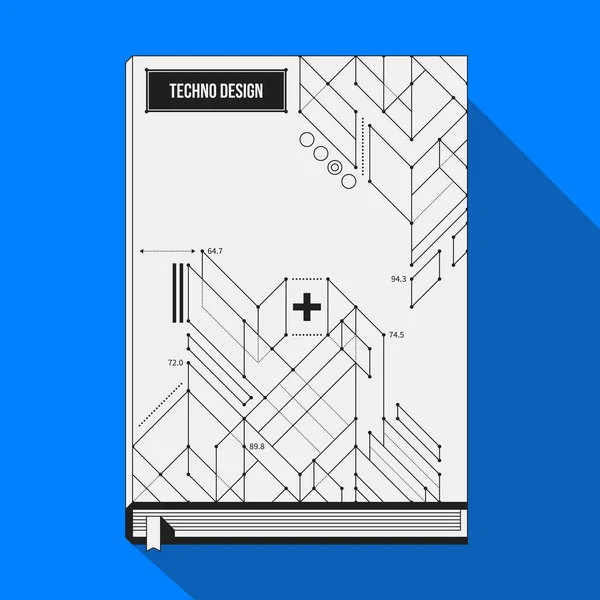 Boek cover/affiche sjabloon met abstracte geometrische vormen. — Stockvector