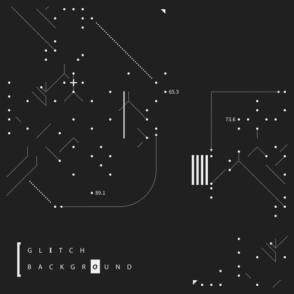 Glitch text background with simple design elements. Useful for posters and covers