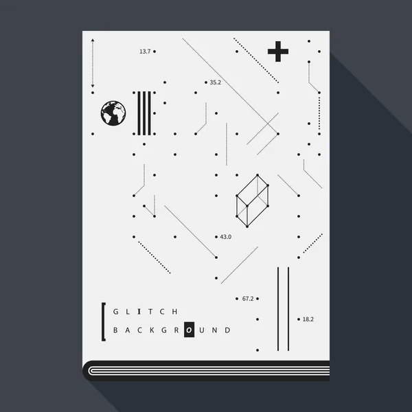 Závada book cover/plakát šablona návrhu s jednoduché geometrické prvky. — Stockový vektor