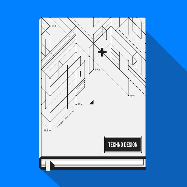 Book cover/plakat szablon z abstrakcyjne kształty geometryczne. — Wektor stockowy