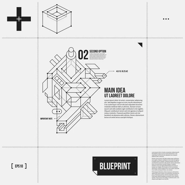 Eenvoudige vector lay-out met abstracte outline-object in ontwerp stijl. Eps10 — Stockvector