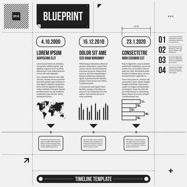 De sjabloon tijdlijn met enkele elementen van de infographic in ontwerp stijl. Eps10 — Stockvector