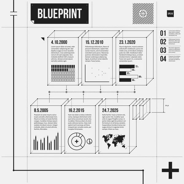 Organisation diagrammall i utkastet till stil. Eps10 — Stock vektor