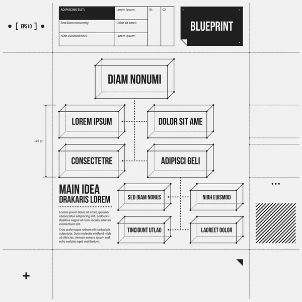 Organigramsjabloon in ontwerp stijl. Eps10 — Stockvector