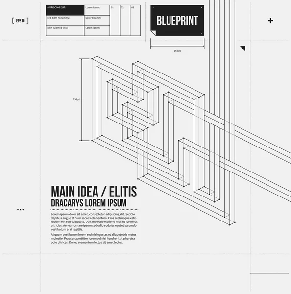 Abstracte compositie met Overstekende 3d lijnen in ontwerp stijl. Eps10 — Stockvector