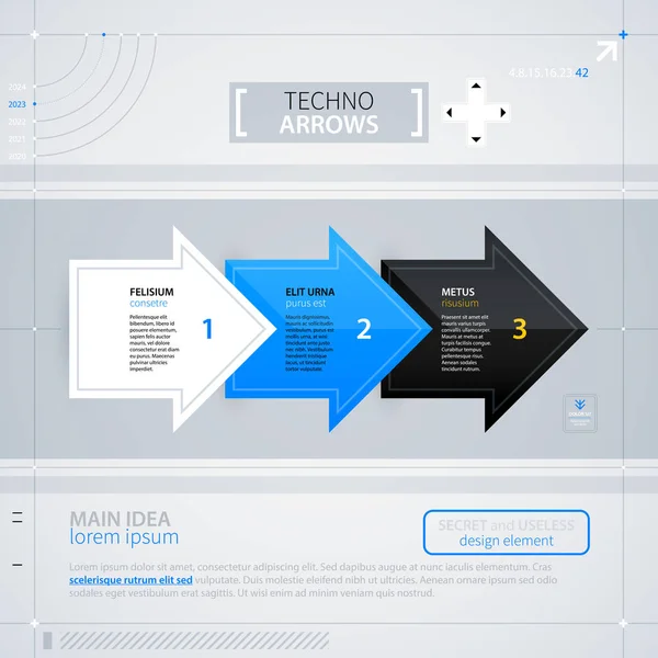 Modèle de conception Web moderne avec des options / bannières. Style techno futuriste. Utile pour les rapports annuels, les présentations et la publicité . — Image vectorielle