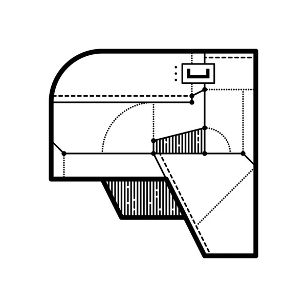 Composición geométrica abstracta con elementos tecno futuristas. Estilo de arte moderno y graffiti. El elemento de diseño está aislado sobre un fondo blanco, adecuado para impresiones, carteles y cubiertas de cd . — Vector de stock