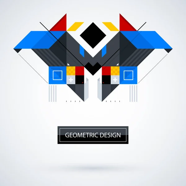 Diseño simétrico abstracto hecho de formas geométricas. Útil como impresión, ilustración, CD o portada de libro . — Vector de stock