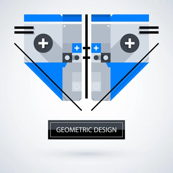 Design astratto simmetrico fatto di forme geometriche. Utile come stampa, illustrazione, CD o copertina di libri . — Vettoriale Stock