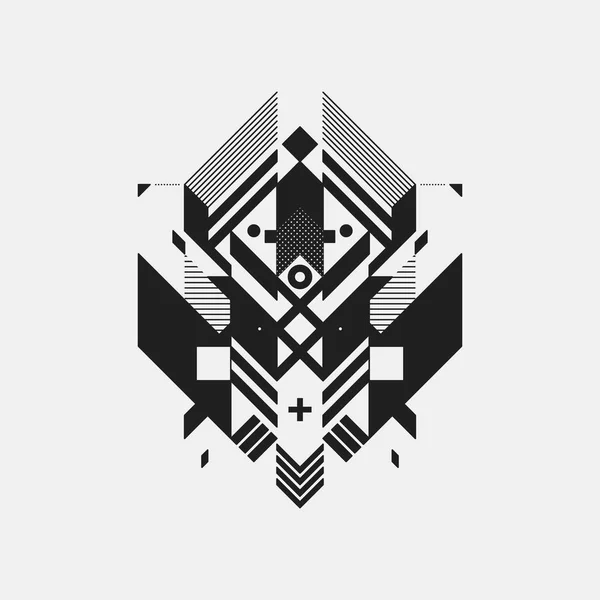 Elemento de diseño simétrico abstracto sobre fondo blanco. Estilo de arte moderno geométrico . — Archivo Imágenes Vectoriales