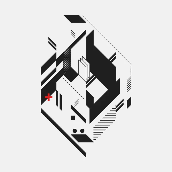 Abstracte ontwerpelement op witte achtergrond. Geometrische moderne kunststijl graffiti. — Stockvector