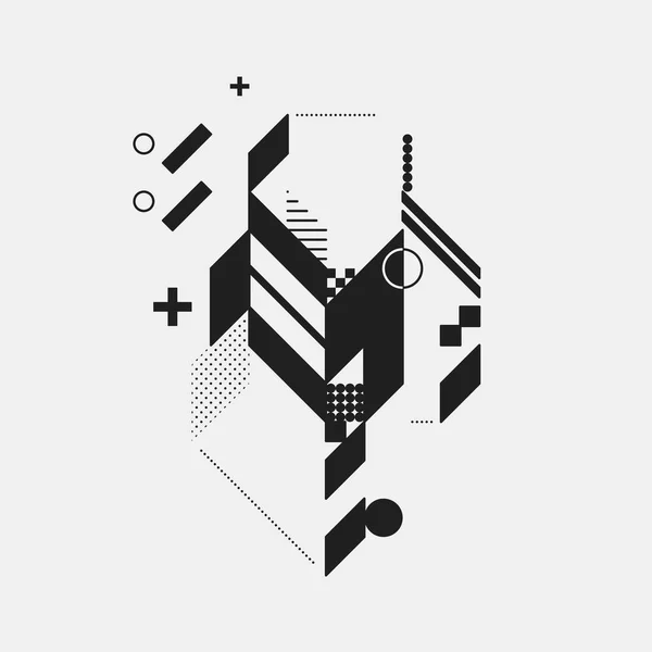 Abstracte ontwerpelement op witte achtergrond. Geometrische moderne kunststijl graffiti. — Stockvector