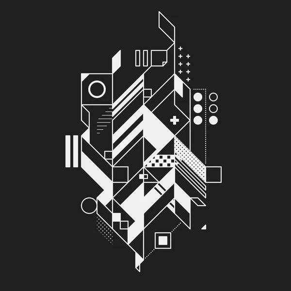 Abstraktes geometrisches Element auf schwarzem Hintergrund. nützlich für Drucke und Poster. — Stockvektor